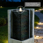 Outdoor Decorative Garden Fountain with LED Lights,35.43 Inch Featuring Modern-Style Water Feature Decoration