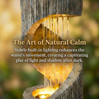 Outdoor Decorative Garden Fountain with LED Lights,39.4-inch High-Rotation Fountain Water Feature