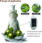 Eco-Friendly Solar Lights with LED Garden Statue Yoga Frog Sustainable Eco-Friendly Solar Lights with LED Sustainability Sculpture Courtyard Balcony Home Decoration（20" Tall