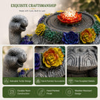 Turtle Tabletop Waterfall Fountain with LED Lights – 11″ Desktop Home Office Decor, Quiet Indoor Water Feature Humidifier, Feng Shui Lucky Turtle Gift