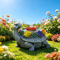 Turtle Tabletop Waterfall Fountain with LED Lights – 11″ Desktop Home Office Decor, Quiet Indoor Water Feature Humidifier, Feng Shui Lucky Turtle Gift